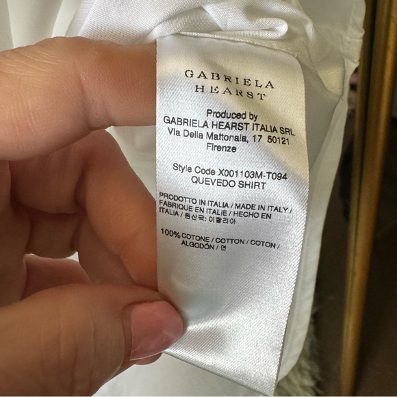 Gabriela Hearst Mr Porter white Quevedo slim fit button down men’s shirt size 40 - Picture 13 of 14